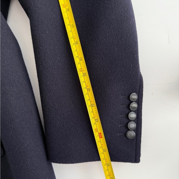 Tom Ford Mens Wool Felt Officer Pea Coat Jacket Navy IT 52 US 42 L Velour Collar - Picture 7 of 16